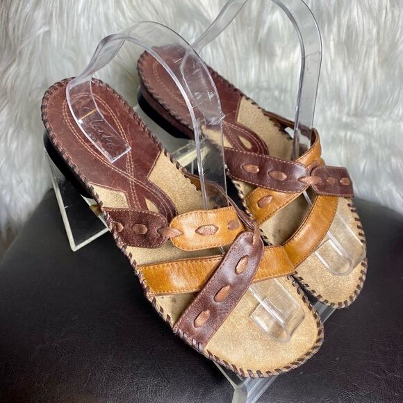 Clarks Artison Women's Style- 77406 Leather Sandals Size 8.5M - Picture 1 of 10